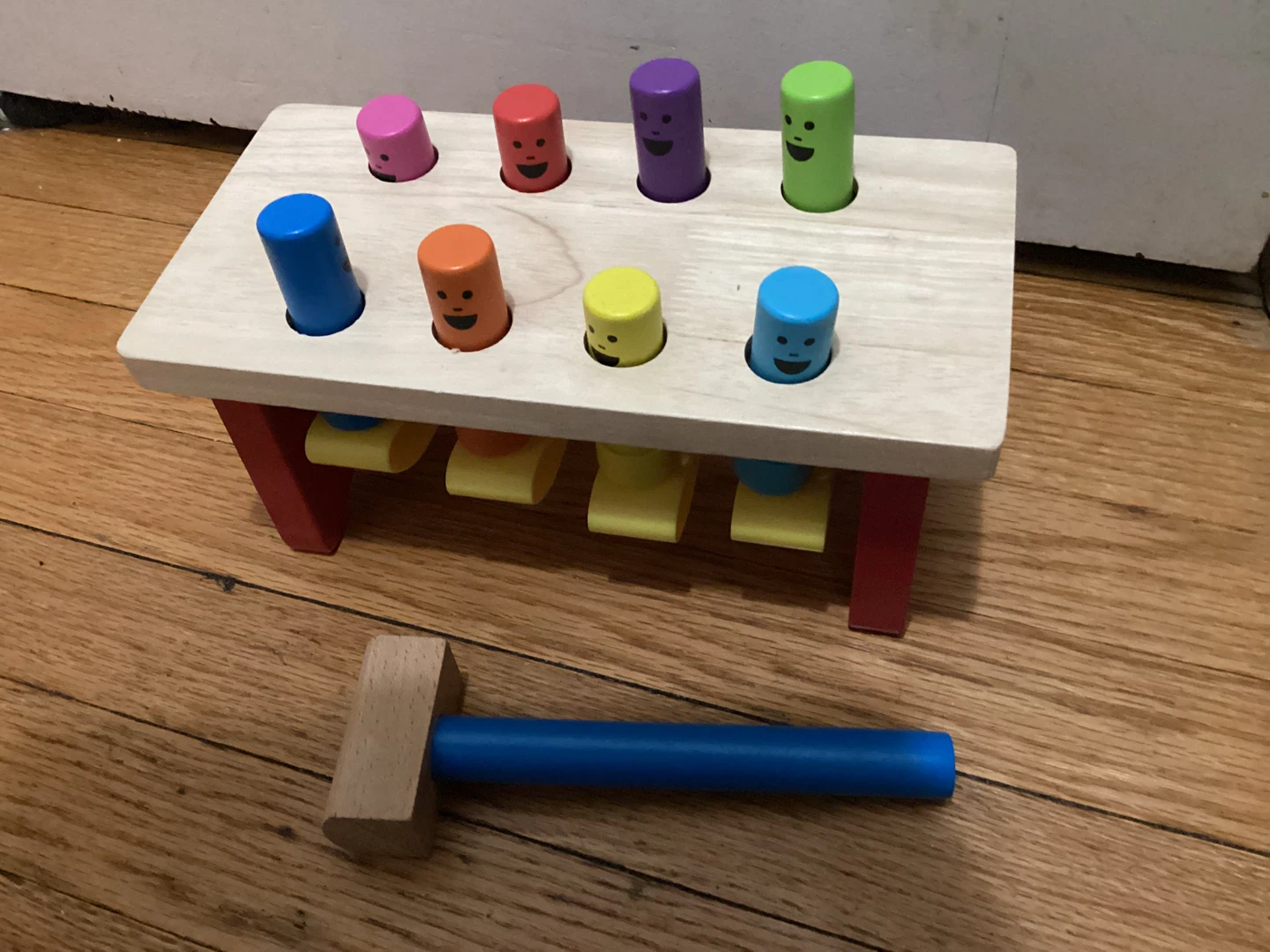 Wooden Toy Hammer and Pounding Bench