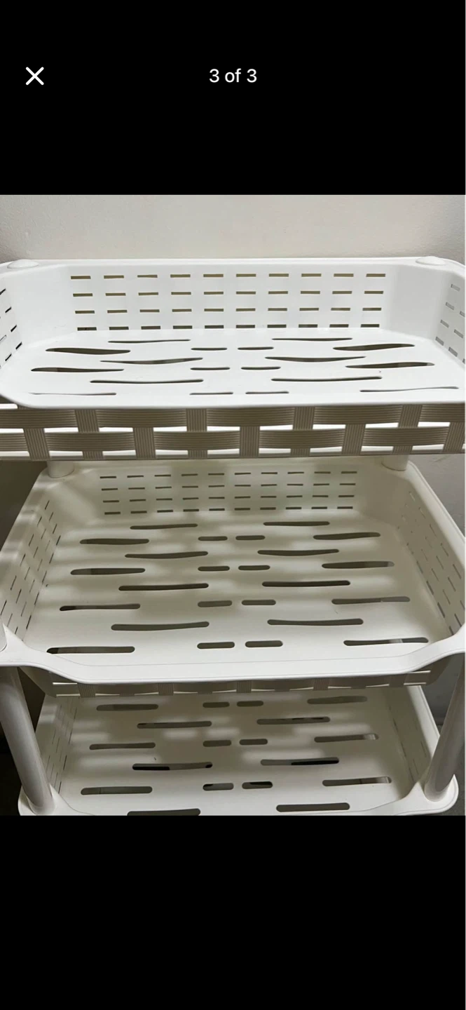 4-Tier White Plastic Storage Shelf Rack - photo 3