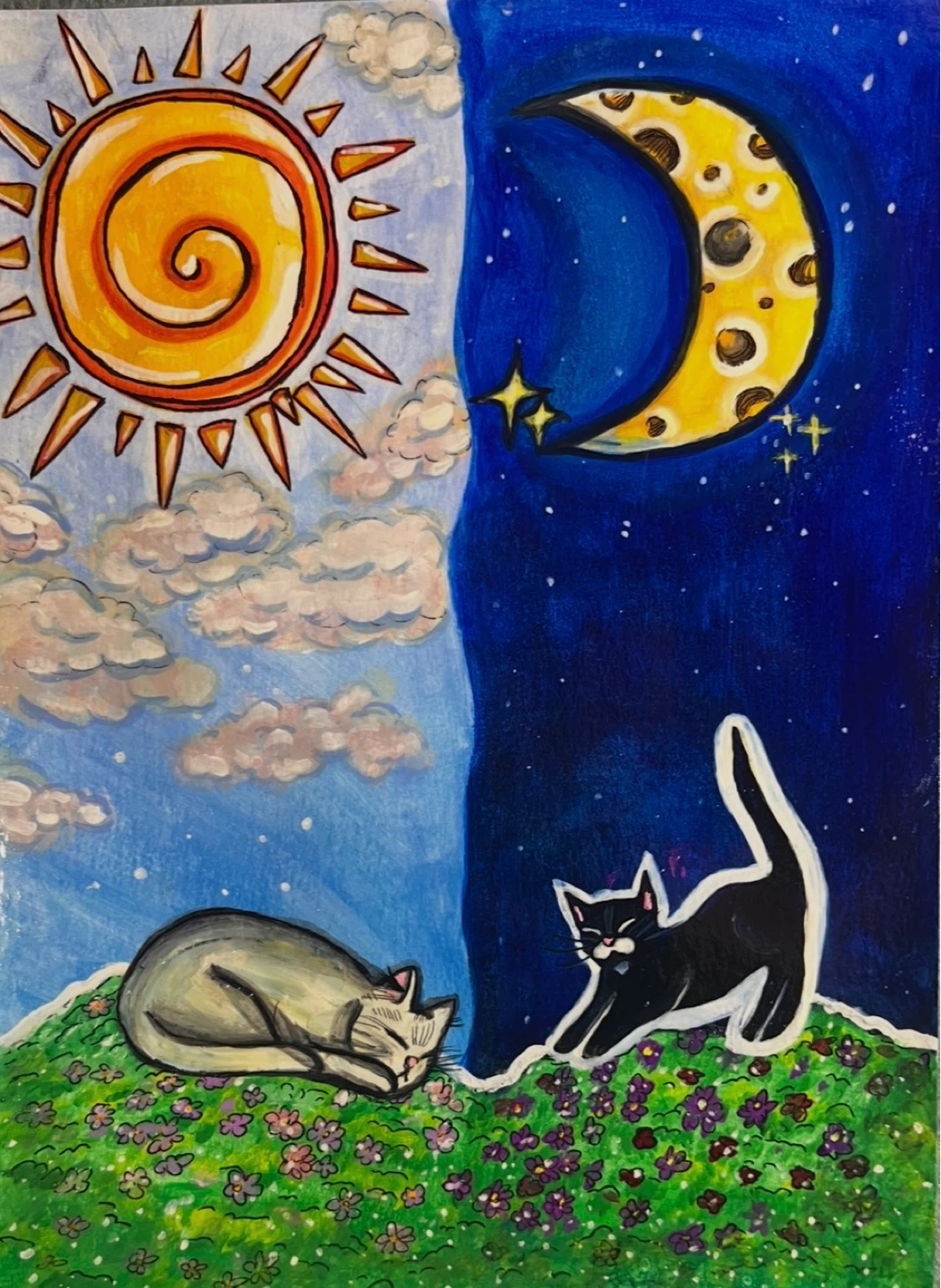 Original Artwork: Day and Night Cats