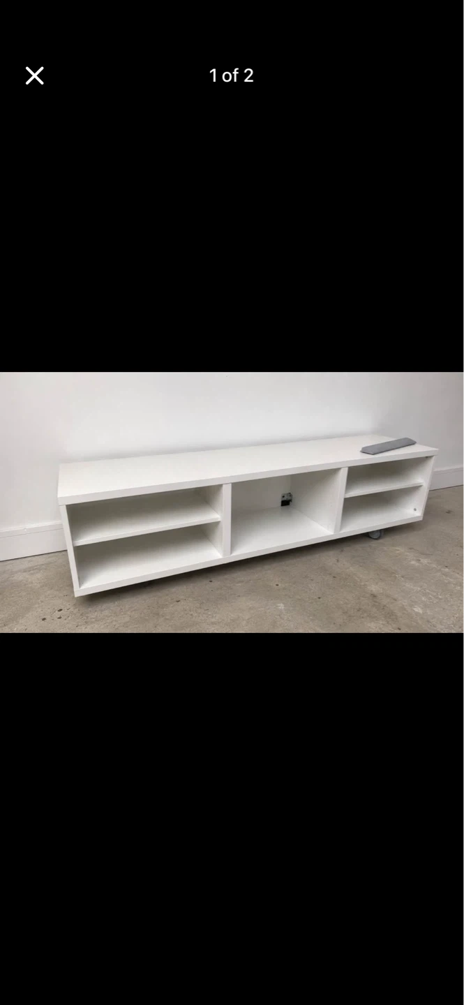 White TV Stand with Shelves