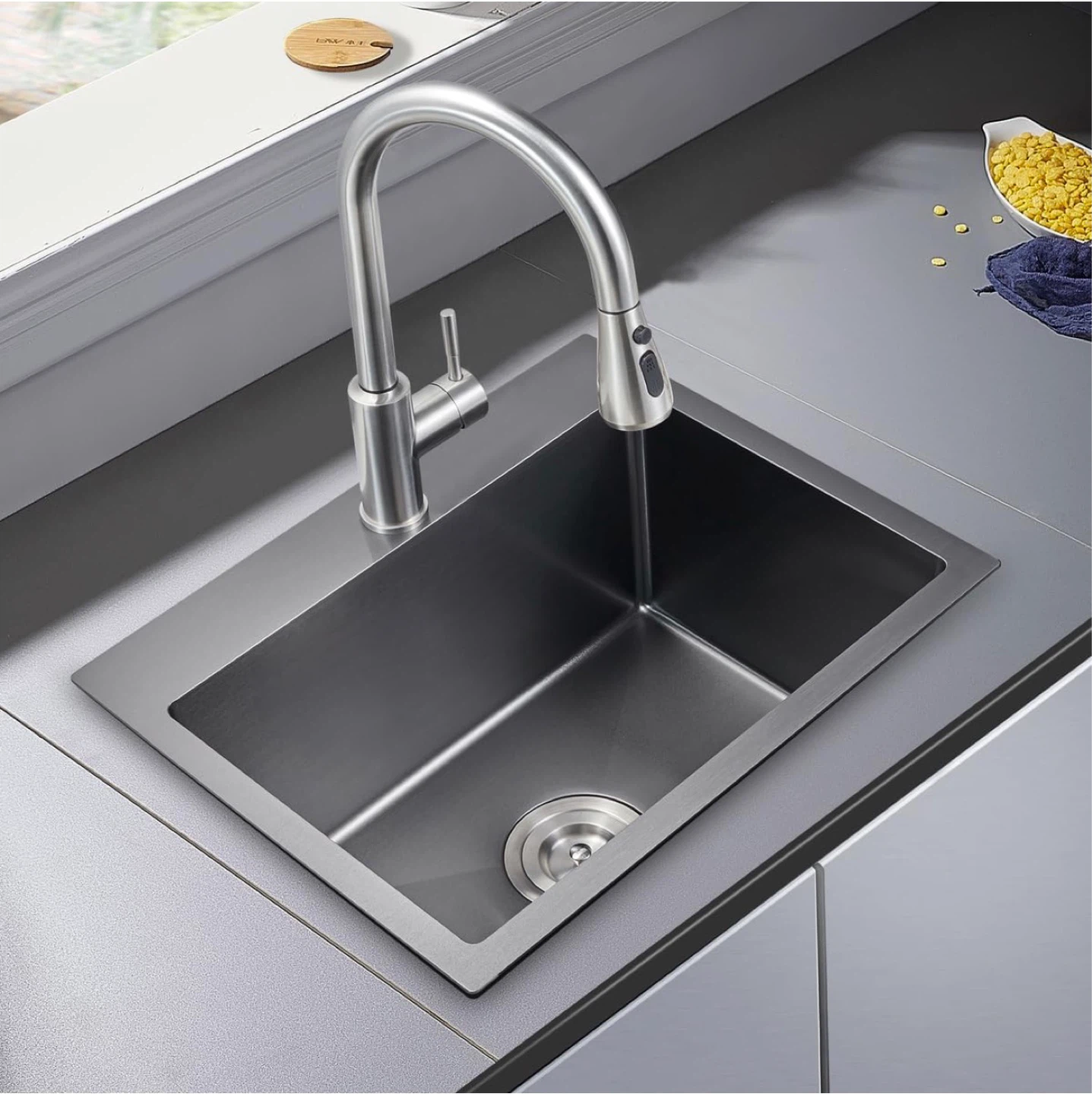 TSI BOMU Stainless Steel Kitchen Sink - 20 x 16 Inch - photo 5