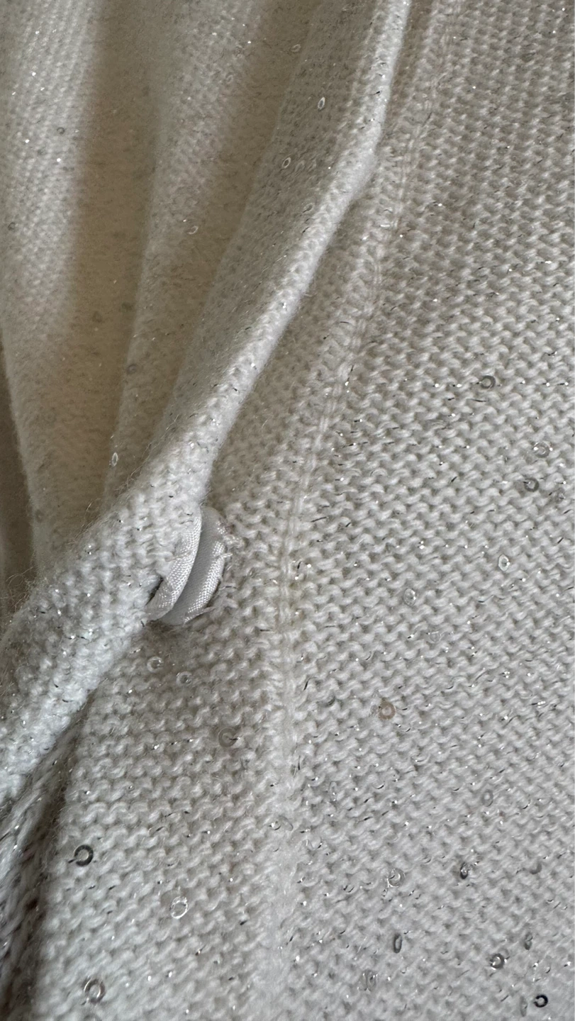 Peserico White Sequined Knit Cardigan Size 44 - photo 4