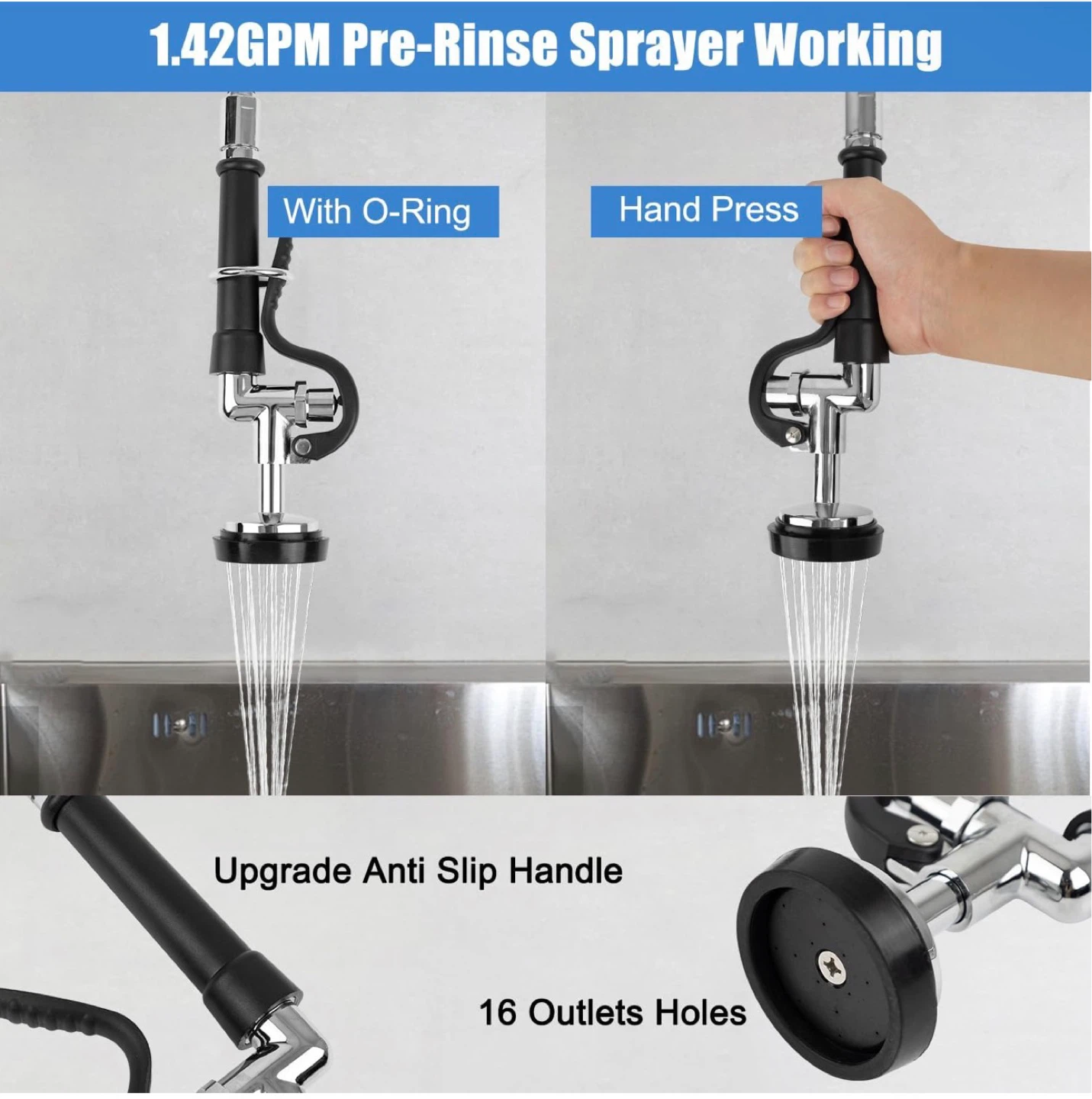 36" Commercial Faucet with 38" Stainless Steel Hose - photo 3