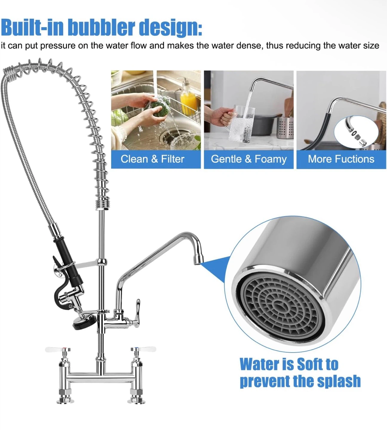 36" Commercial Faucet with 38" Stainless Steel Hose - photo 5