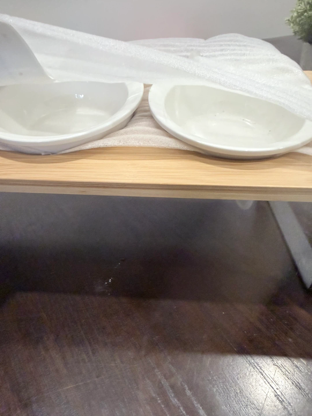 Elevated & Tilted Cat Bowls with Bamboo Stand