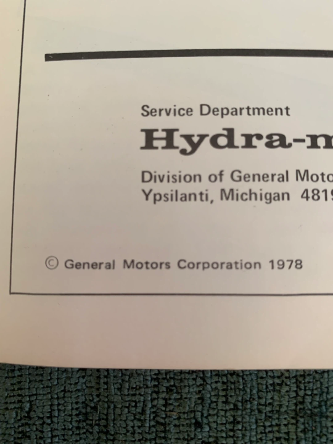 GM Hydra-matic THM 125 Principles of Operation Manual - photo 2
