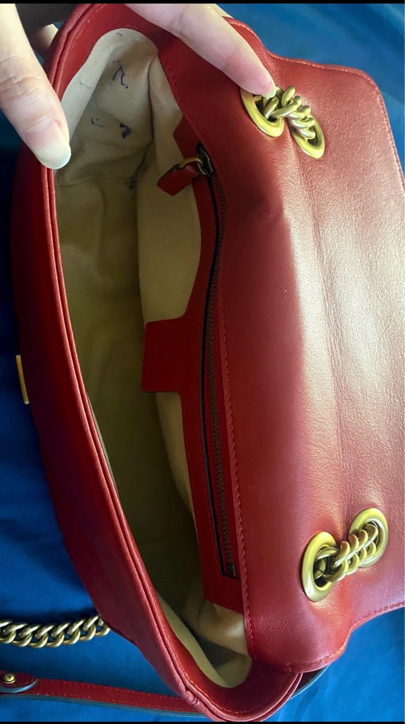 Gucci Marmont Heart Shoulder Bag Red Leather - photo 4