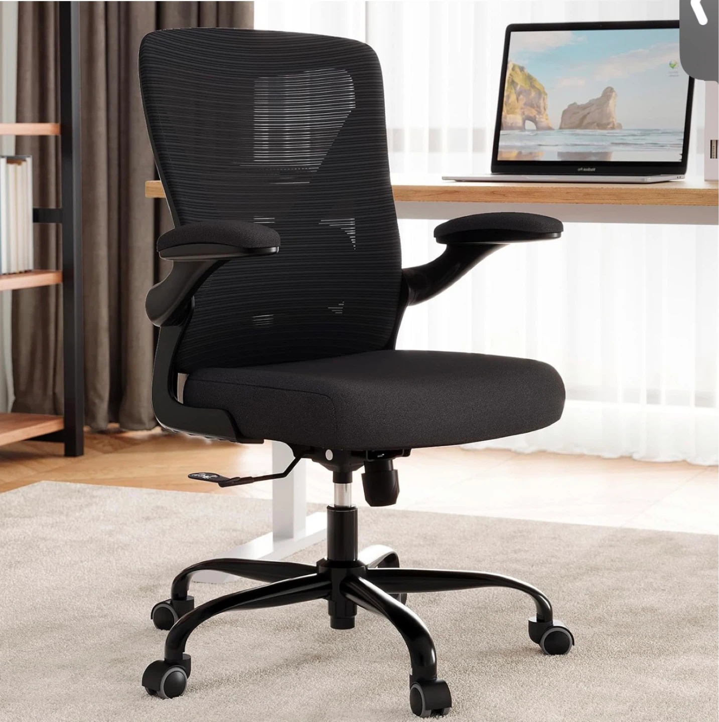 Black Mesh Office Chair with Lumbar Support - photo 4