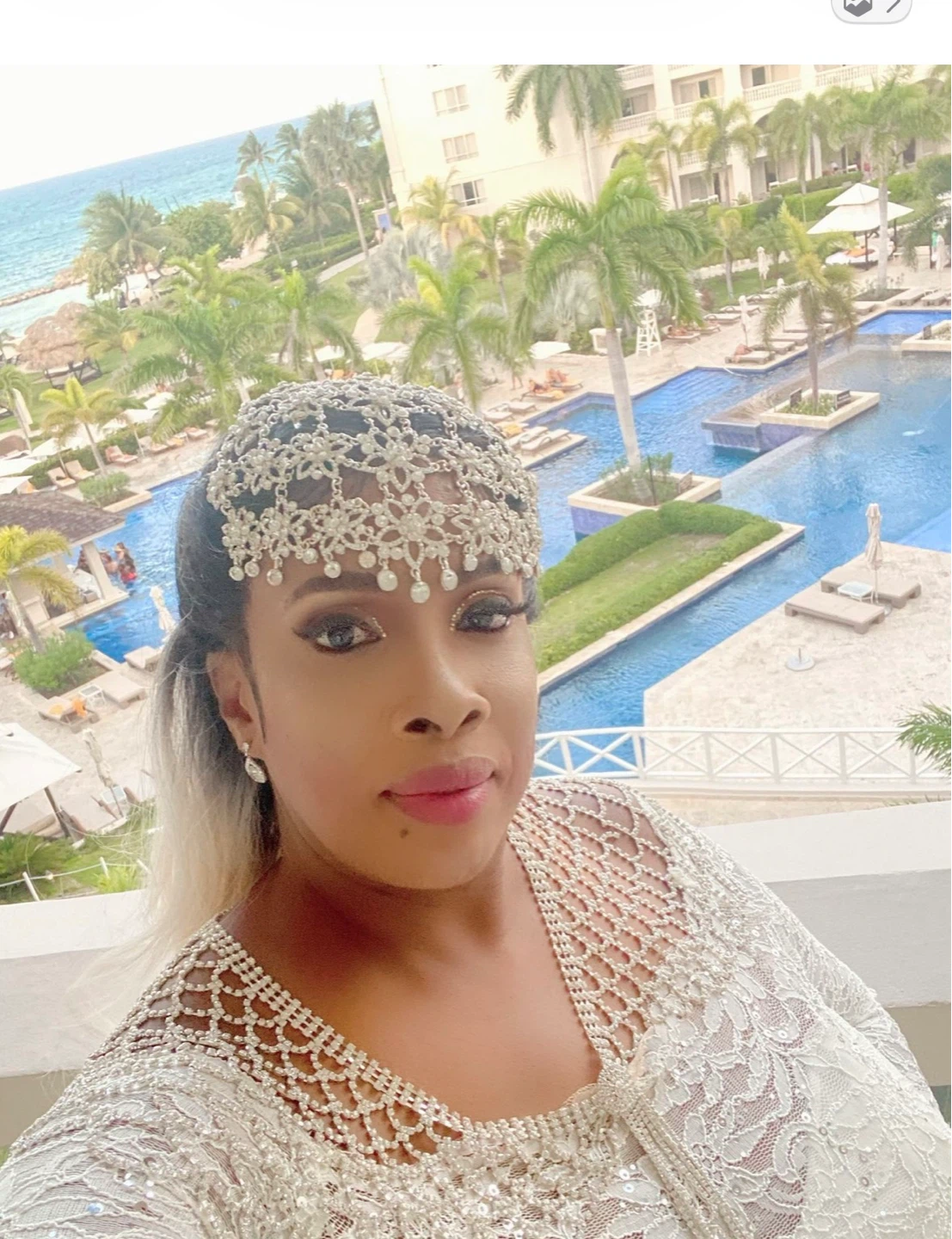 Bridal head piece and body chain set