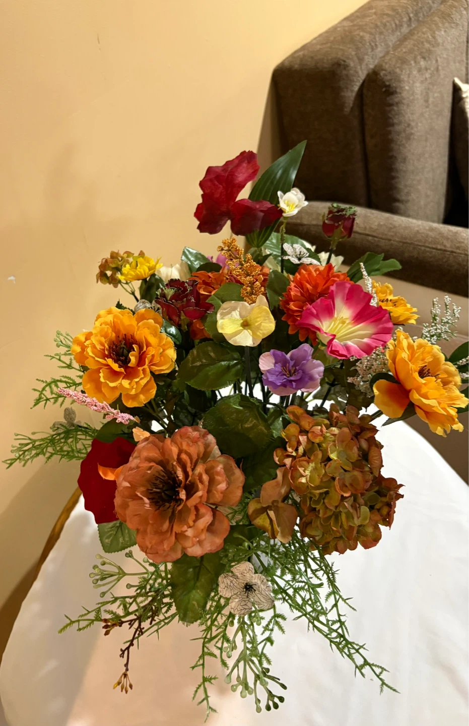 Artificial Floral Arrangement in Galvanized Vase - photo 5