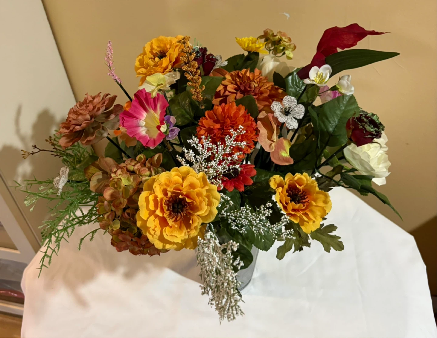 Artificial Floral Arrangement in Galvanized Vase - photo 2