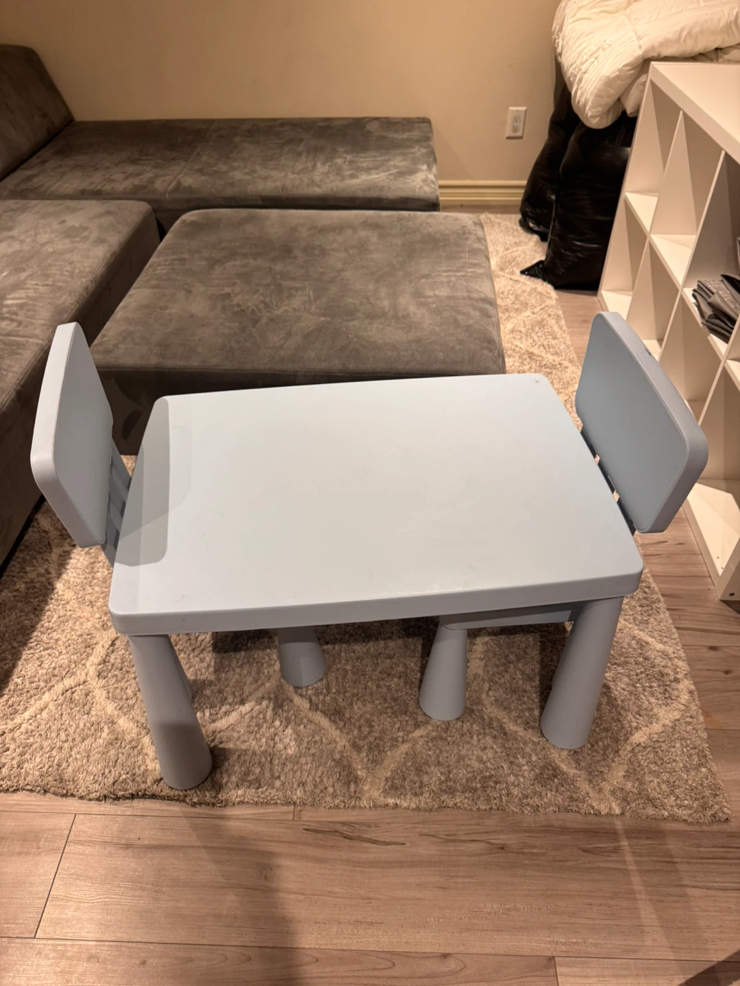 Light Blue Children's Table and Chairs Set