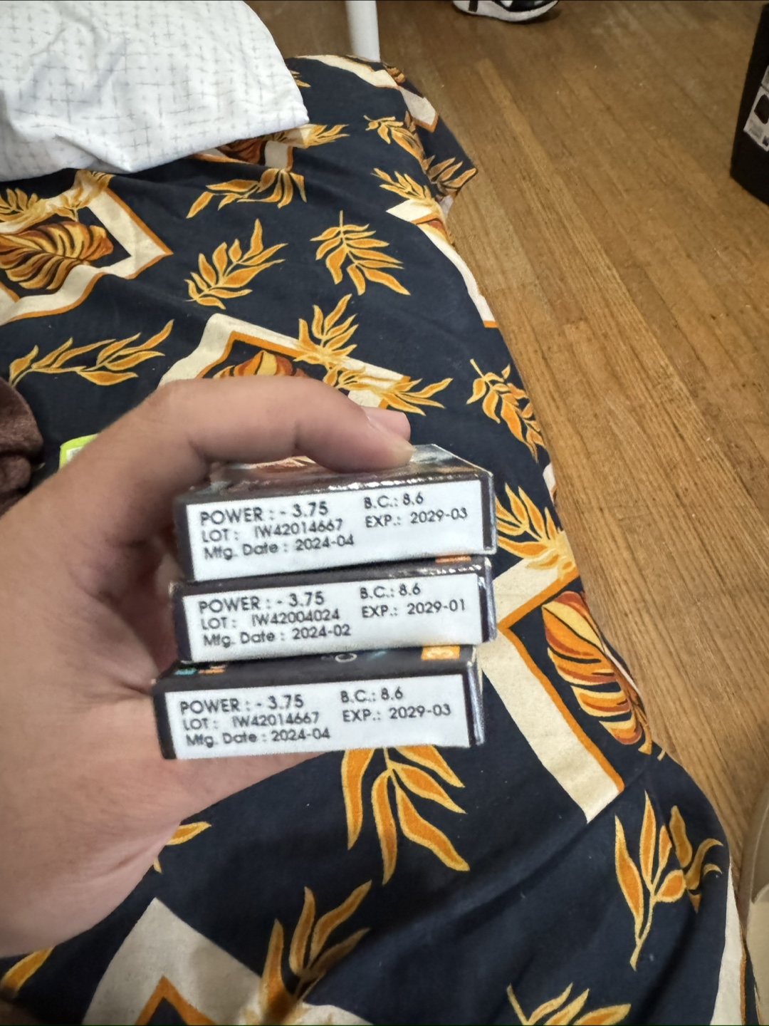 Contact Lenses - Power -3.75, BC 8.6