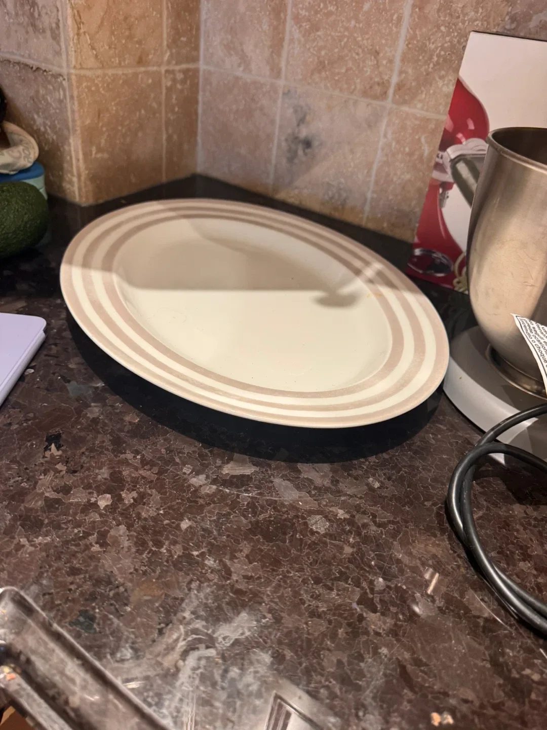 Kate Spade Large Serving Bowl and Platter with Stripes