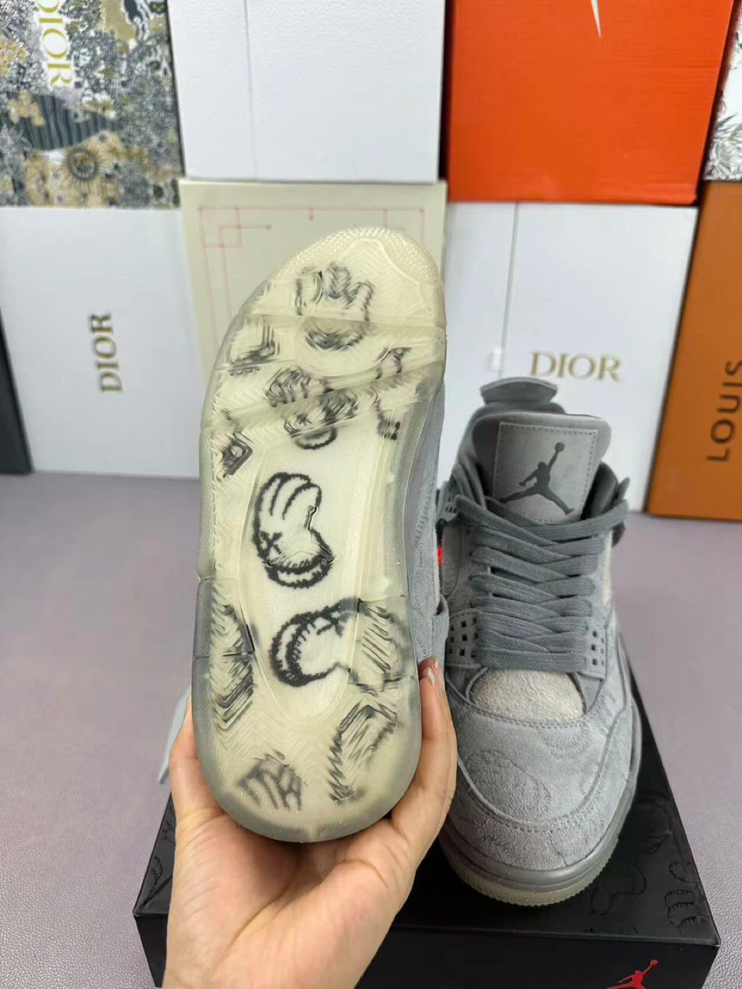 Air Jordan 4 Retro KAWS Grey - photo 3