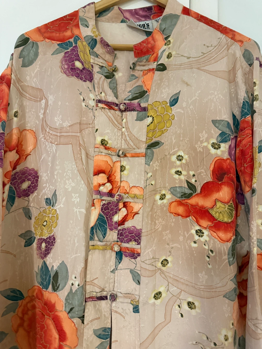 Chico's Design 100% Silk Floral Blouse Size 2 - photo 2