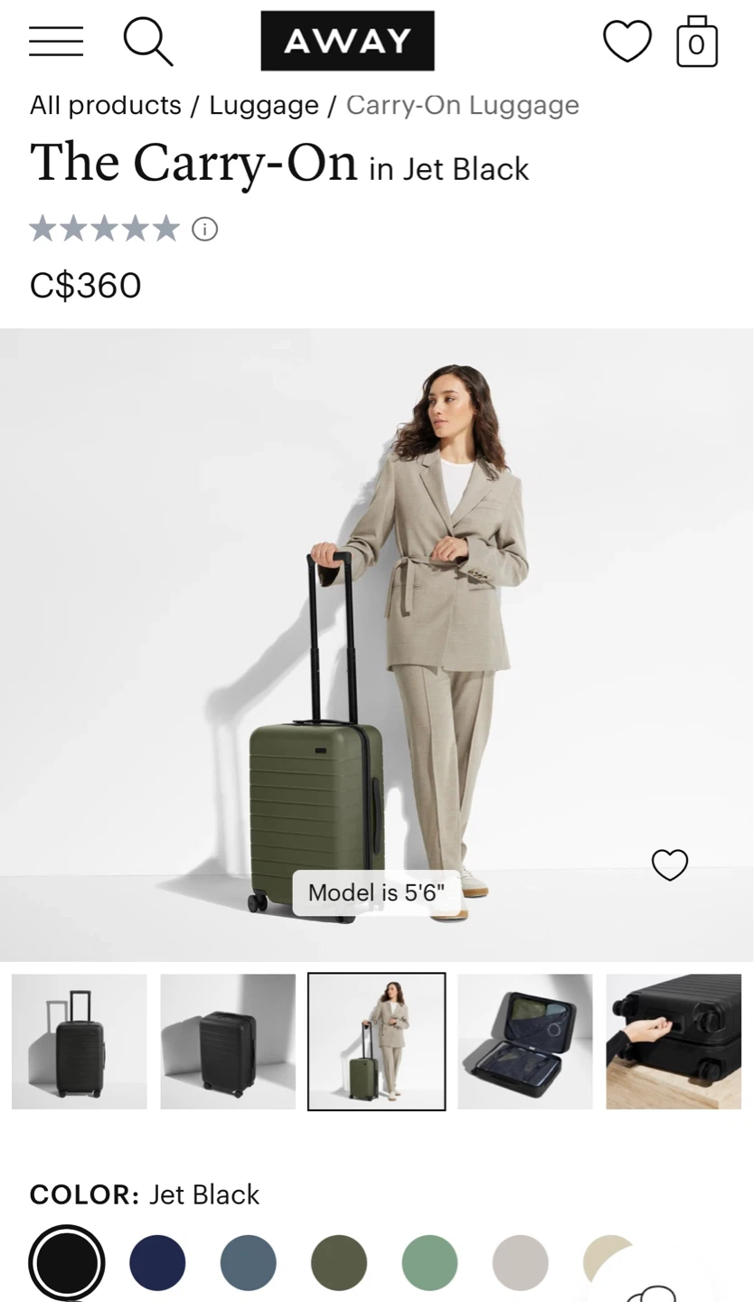 AWAY The Carry-On Luggage in Jet Black - photo 4
