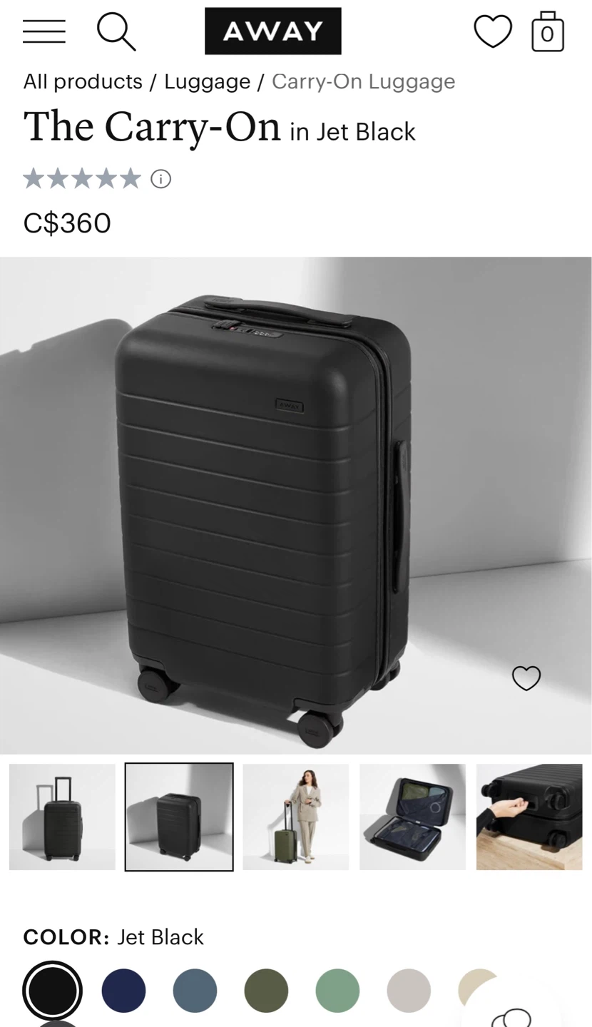 AWAY The Carry-On Luggage in Jet Black - photo 3