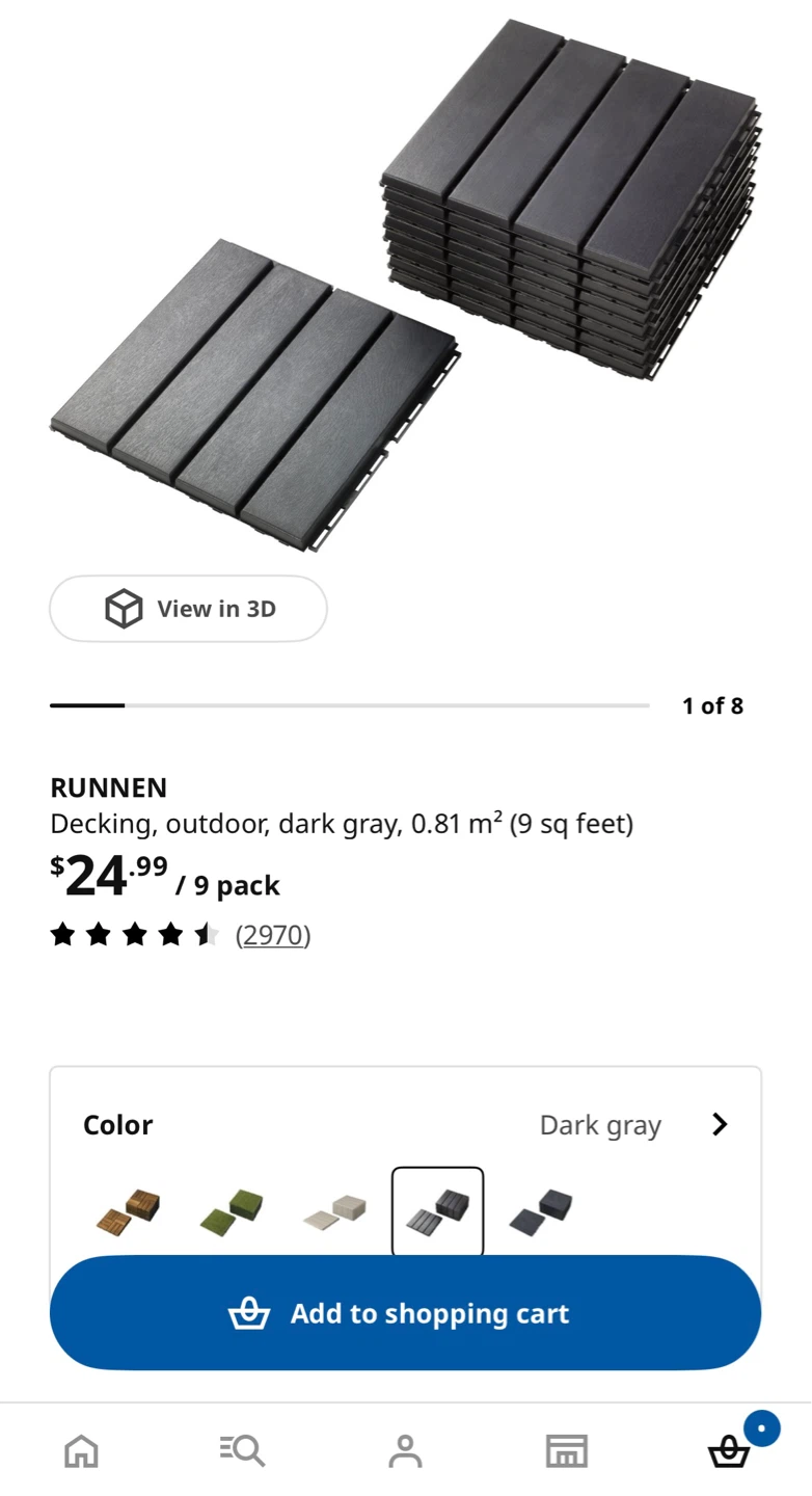 IKEA Runnen Balcony Deck Tikes - photo 2