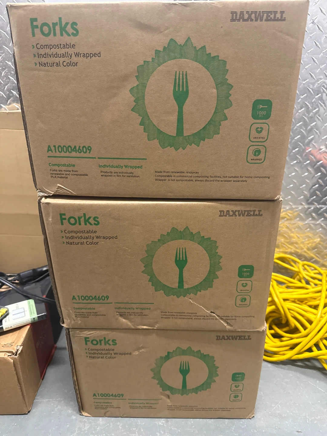Daxwell Compostable Forks  3 boxes of - 1000 Count