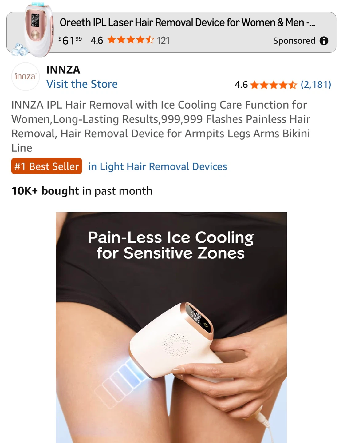 INNSA IPL Hair Removal Device