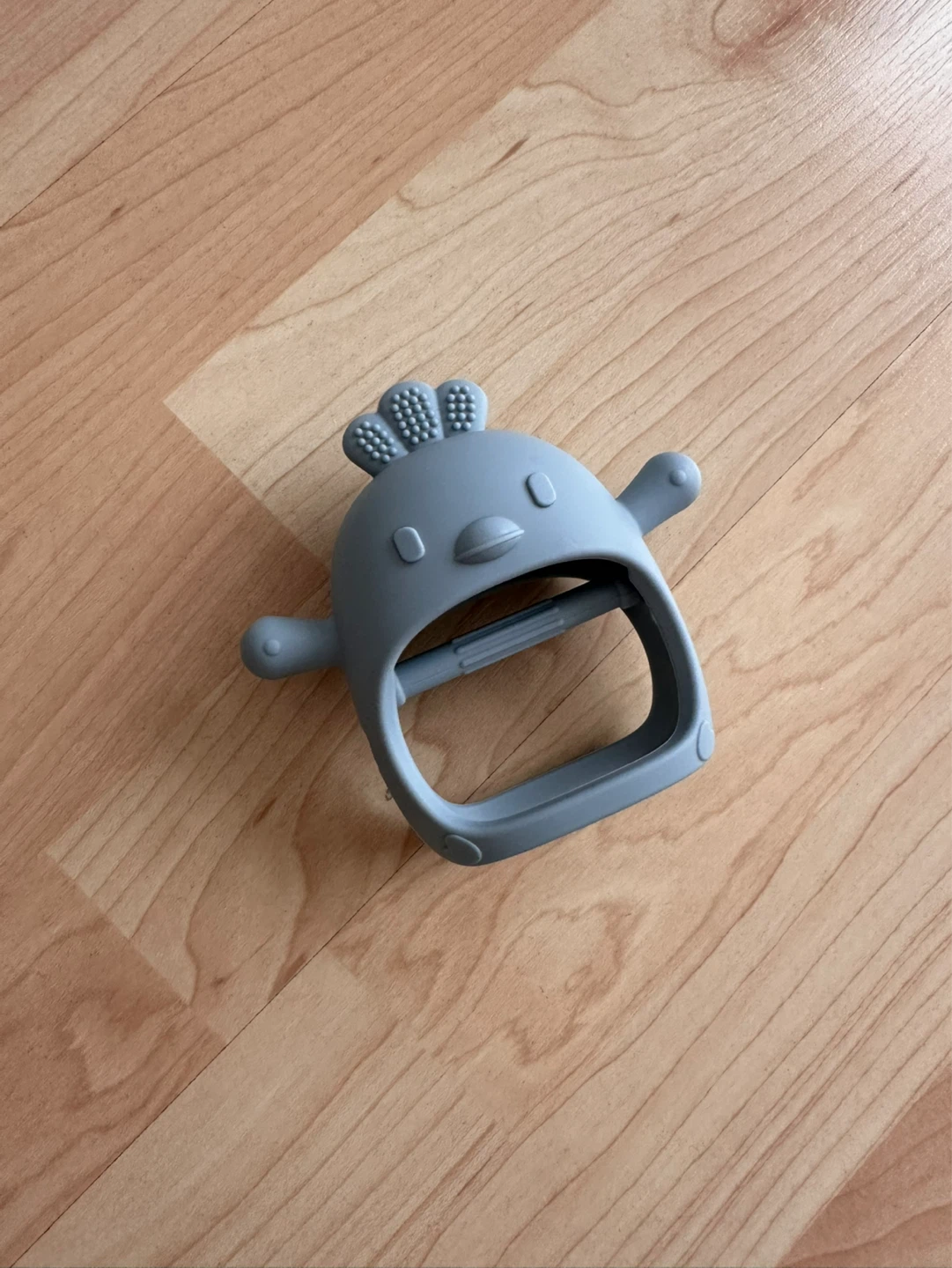 Grey Silicone Chicken Teether Toy