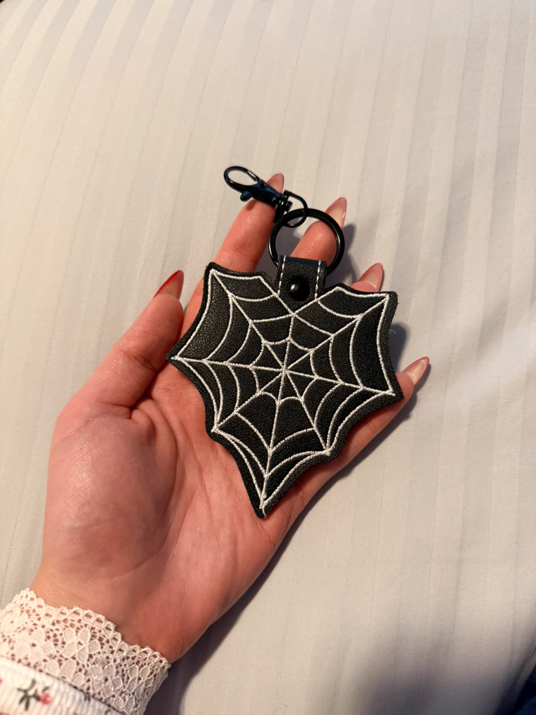 Black Spiderweb Keychain/Bag charm