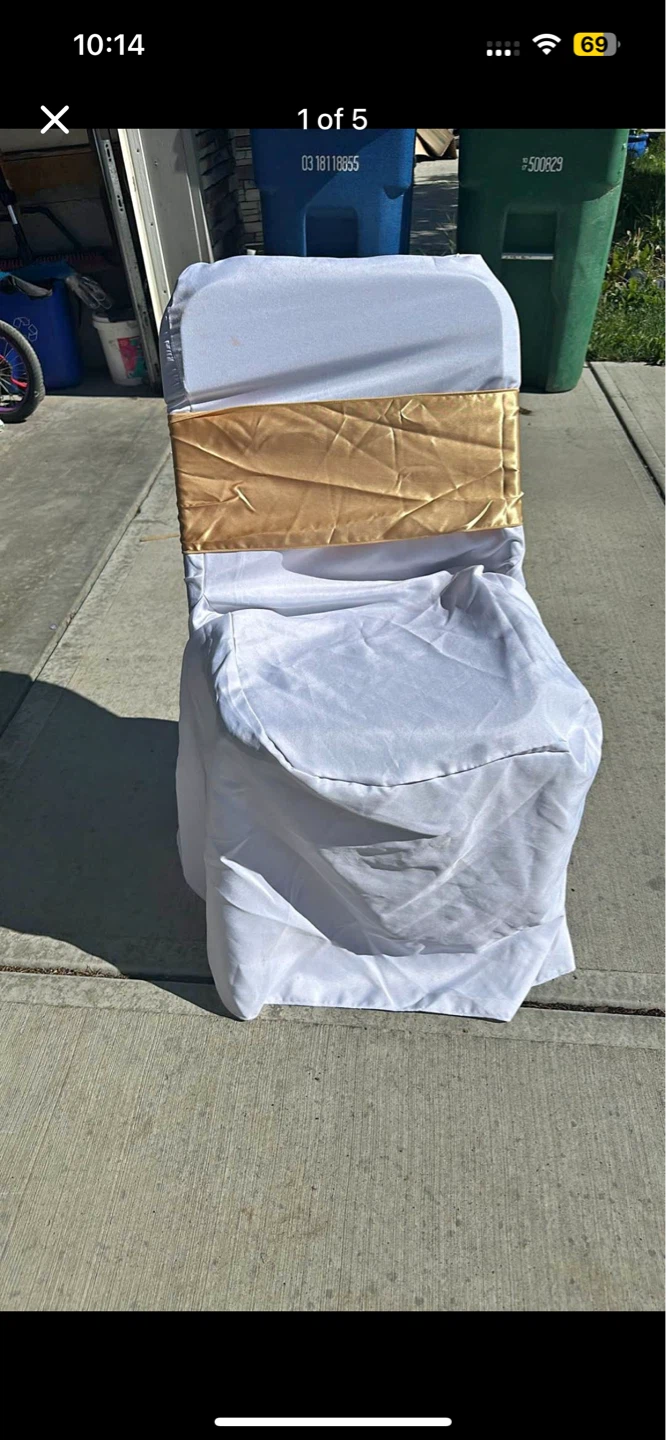 100 White chair covers for sale. $1.75 each chair cover - photo 3