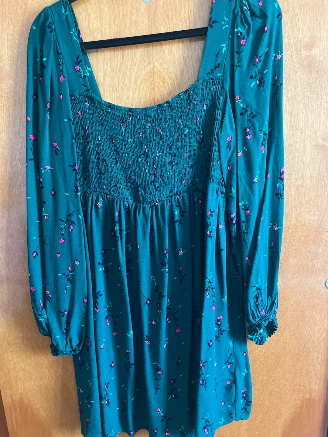 Motherhood Green Floral Smocked Dress Size L