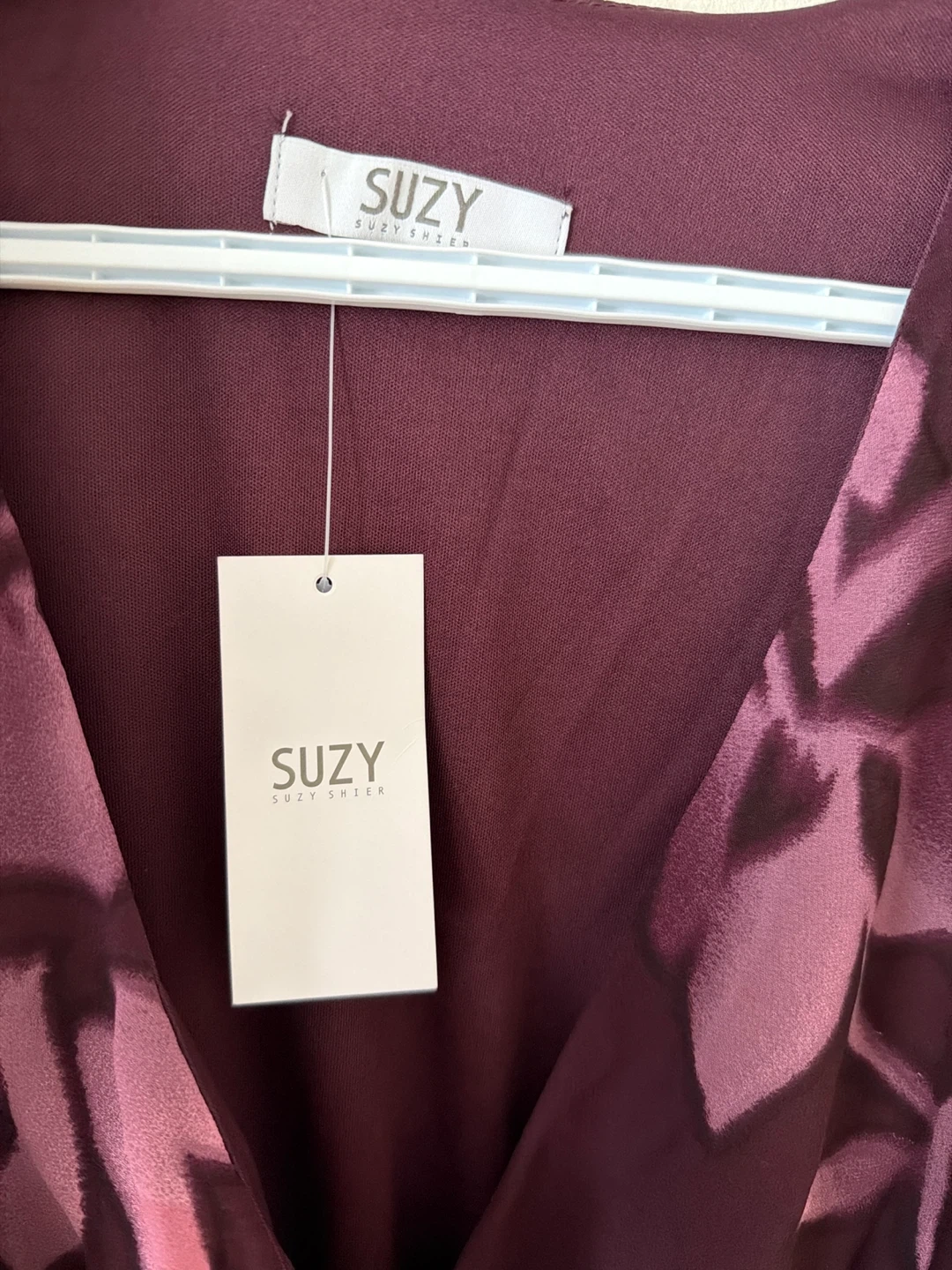 Suzy Shier Plum Floral Pleated Midi Dress - photo 3