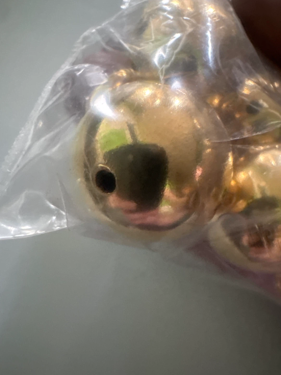 12 Gold tone Hallow balls  with Ring and a hole - photo 2