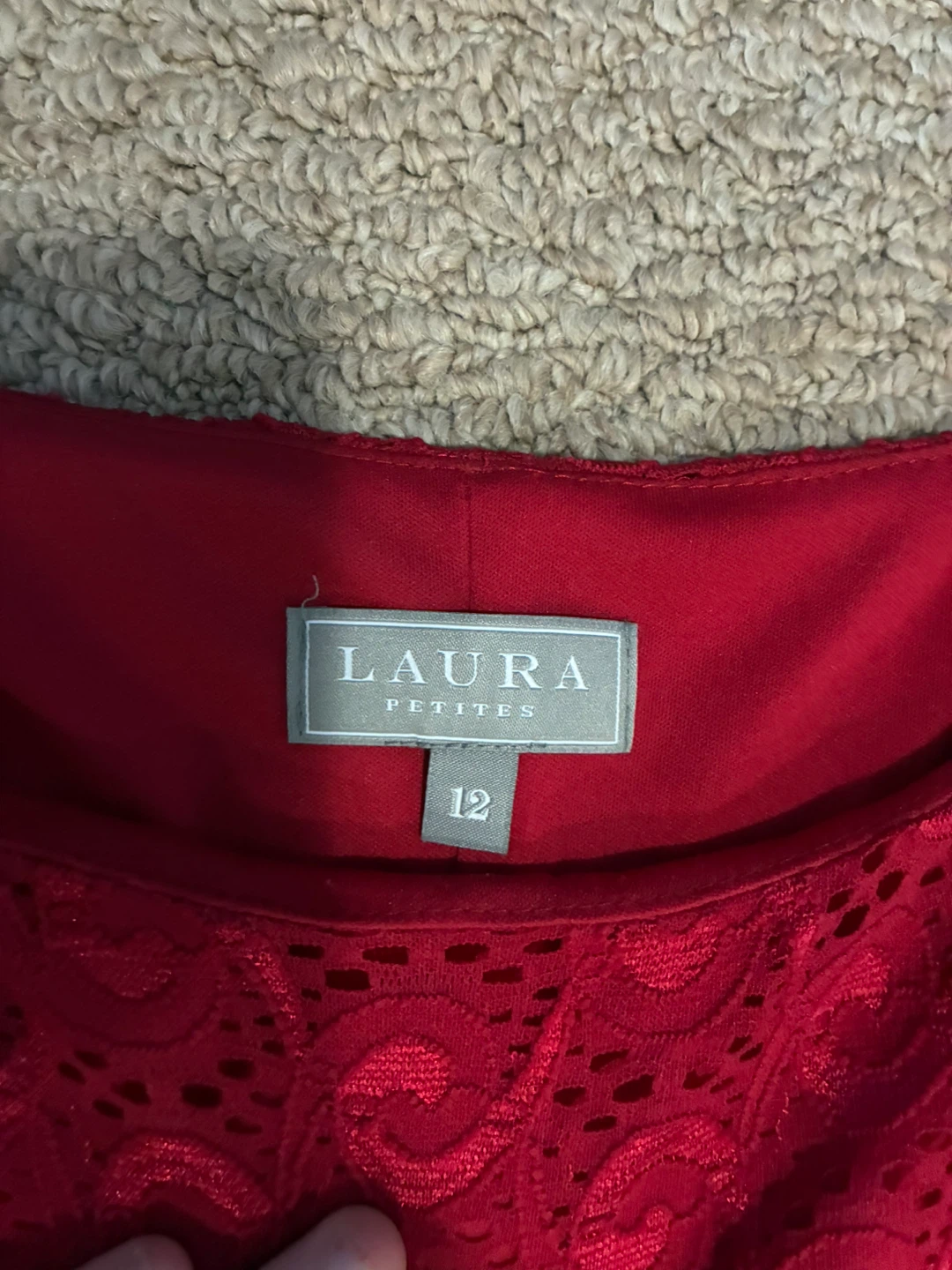Laura Petites Red Lace Dress Size 12 - photo 2