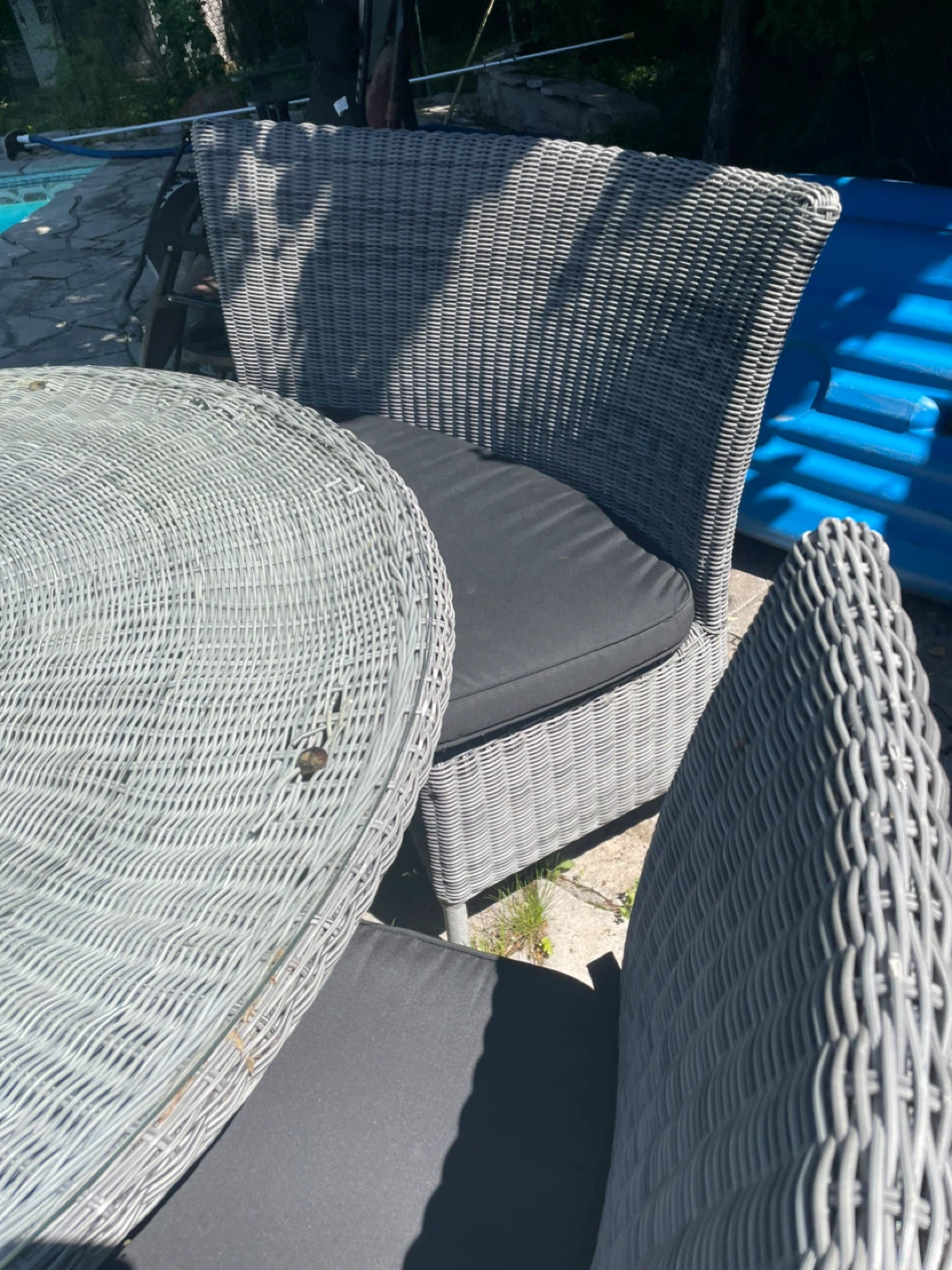 Ensemble de table de patio et chaises en rotin - photo 4