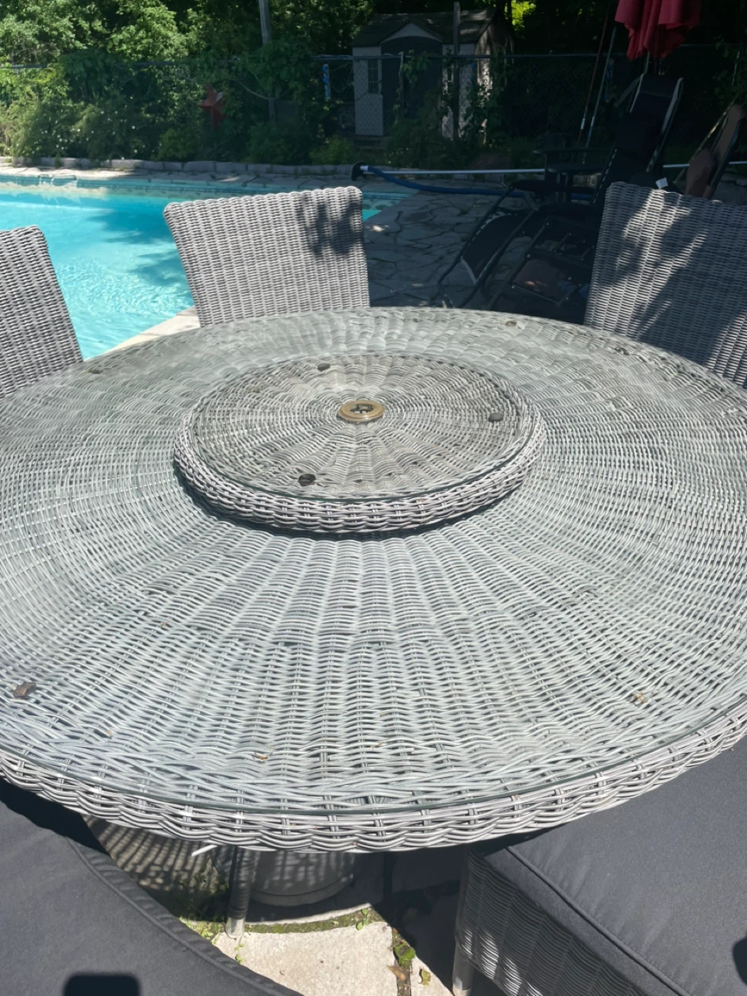 Ensemble de table de patio et chaises en rotin - photo 2