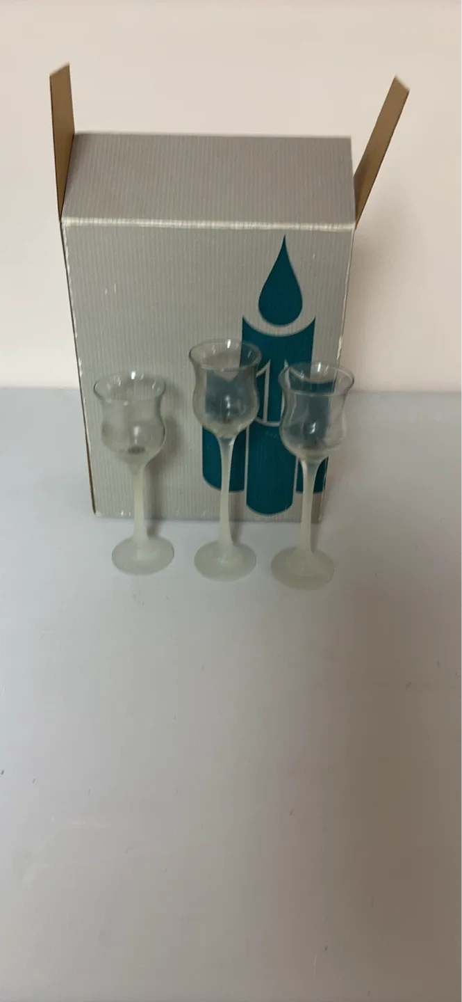 Glass Tealight Holders with Box (Set of 3)
