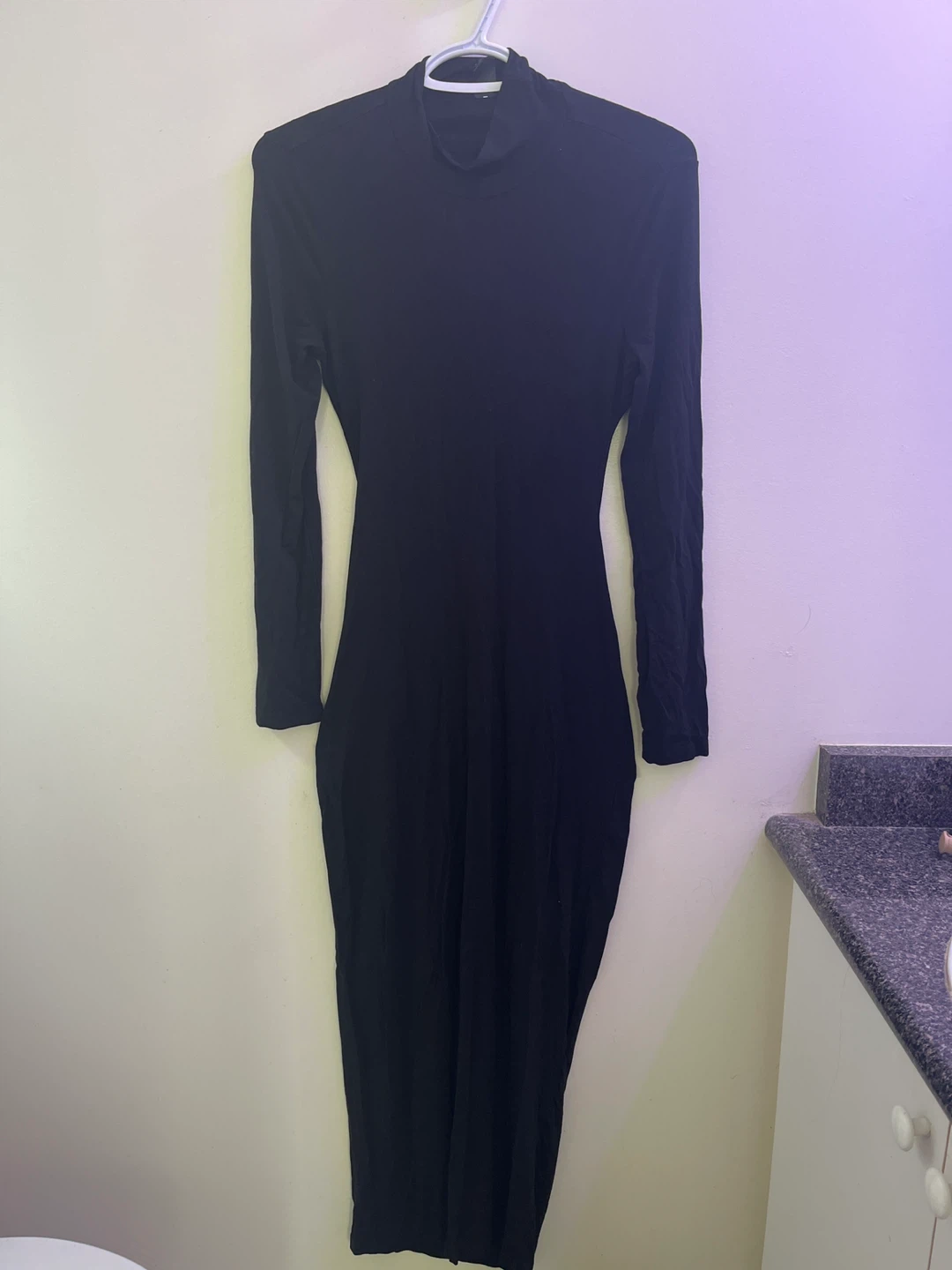 Black Long Sleeve backless Maxi Dress - photo 2