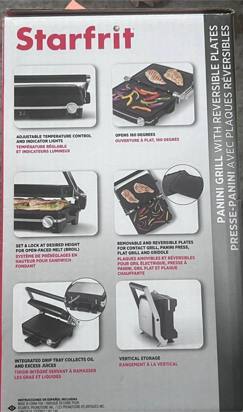 Starfrit The Rock Panini Grill with Reversible Plates - photo 2