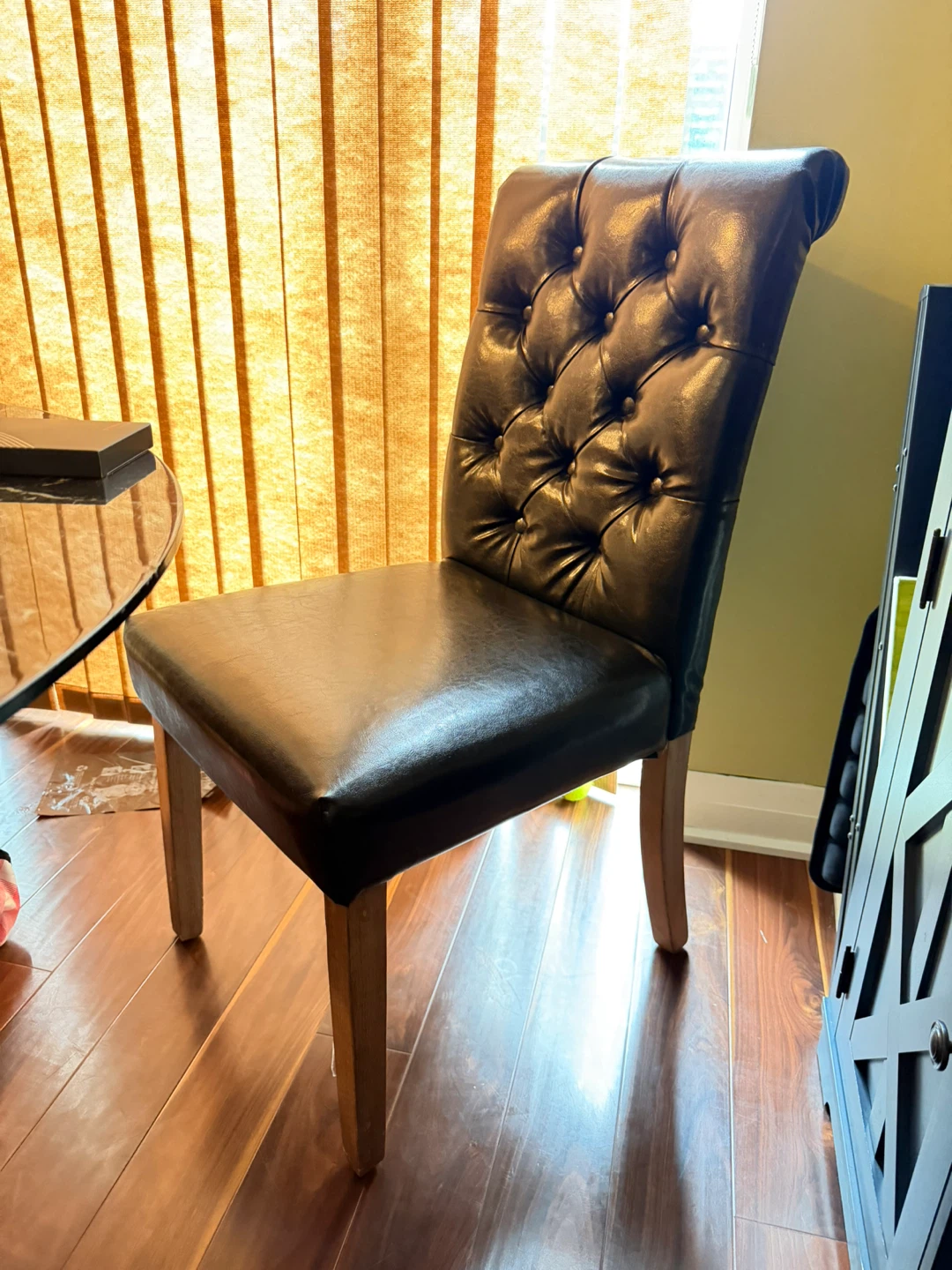 Tufted Faux Leather Dining Chair