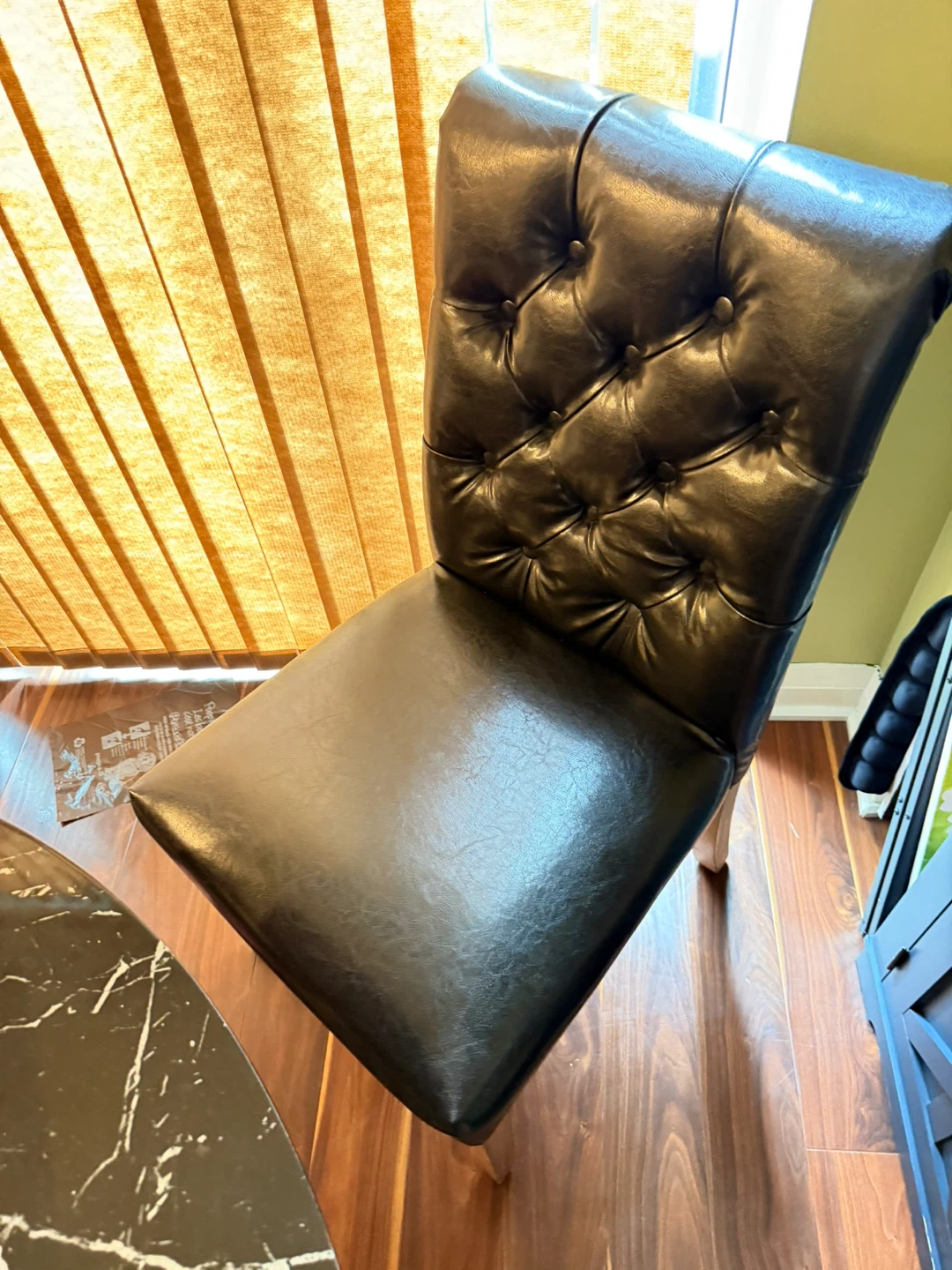 Tufted Faux Leather Dining Chair - photo 2