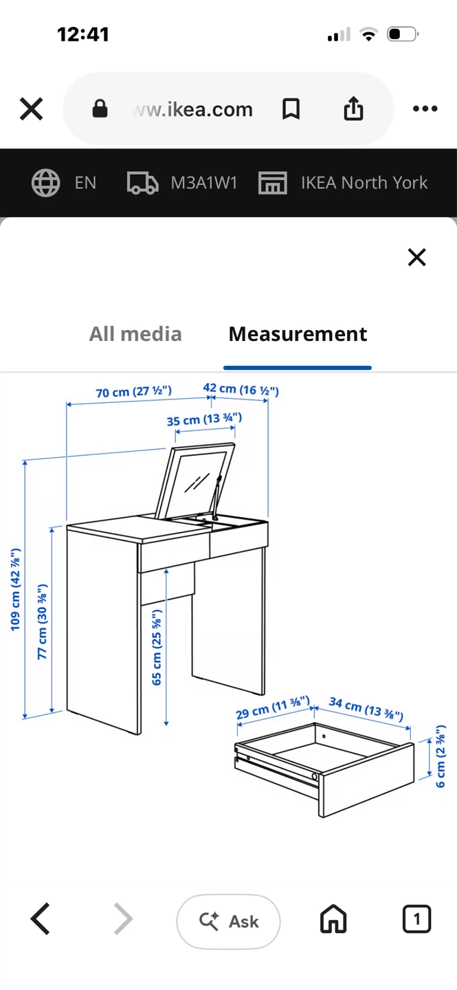 IKEA BRIMNES Dressing Table White - photo 4