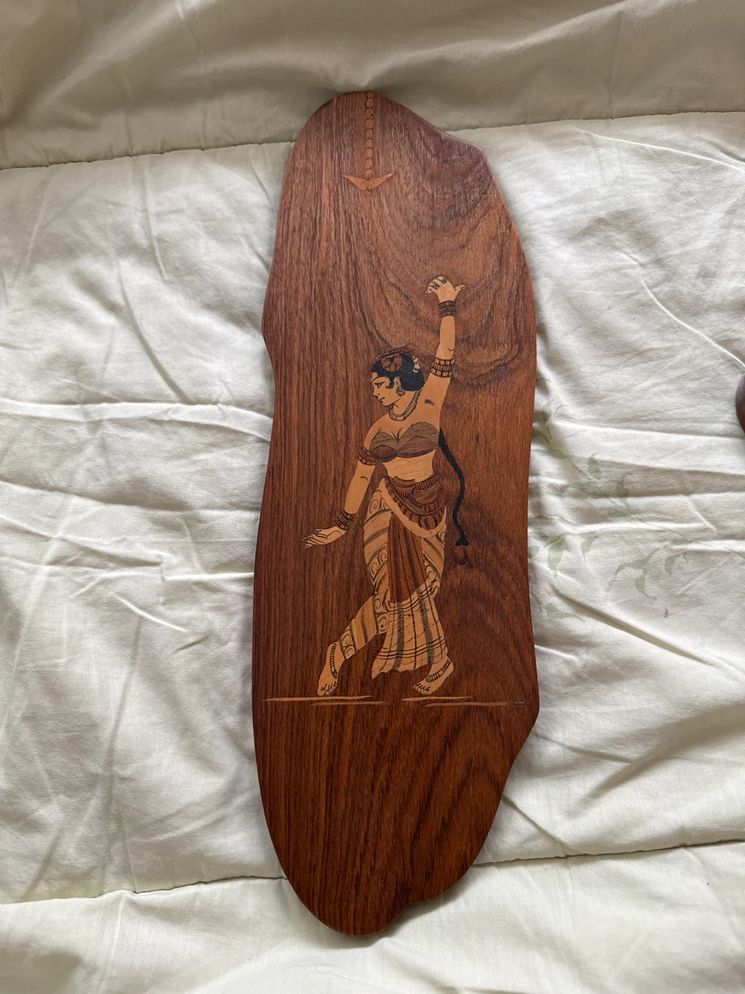 Vintage Wooden Wall Art with Engraved Designs