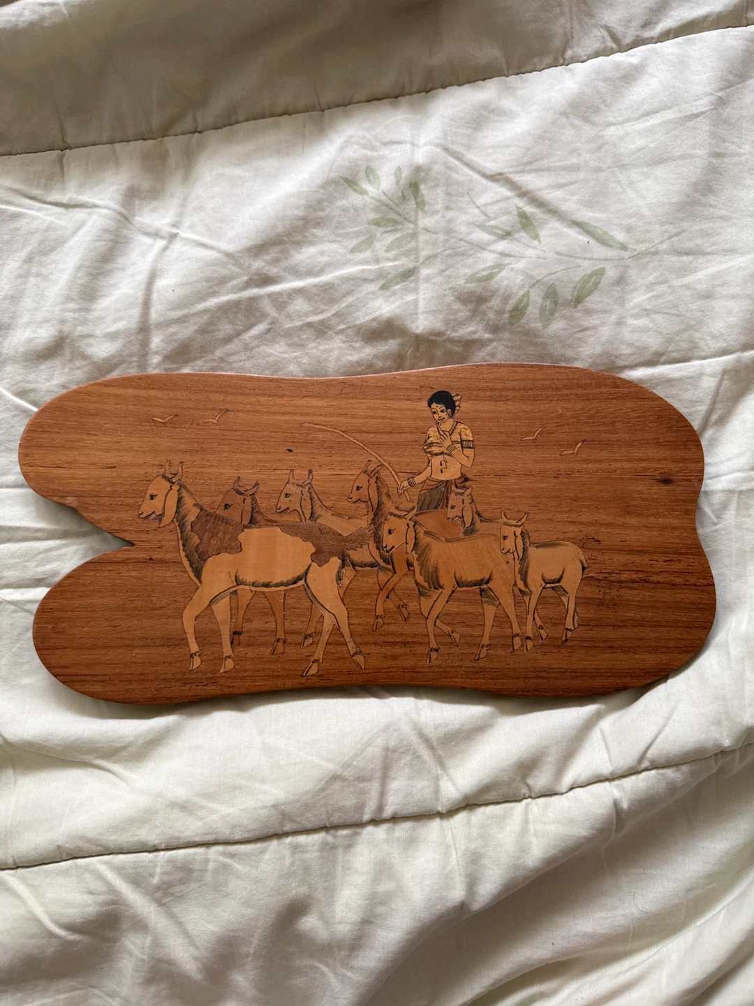 Vintage Wooden Wall Art with Engraved Designs - photo 2