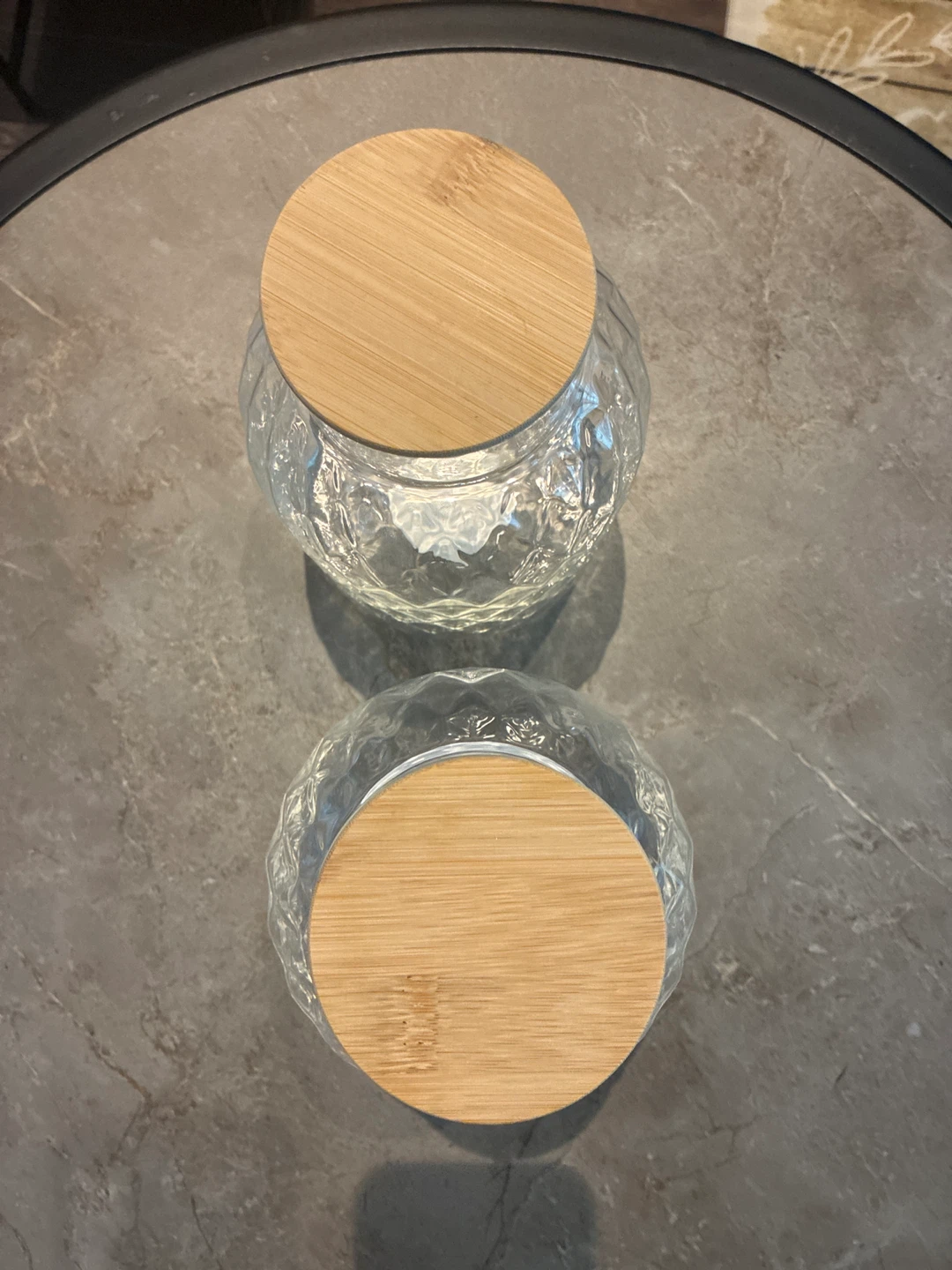 Set of 2 Clear Glass Jars with Bamboo Lids - photo 3