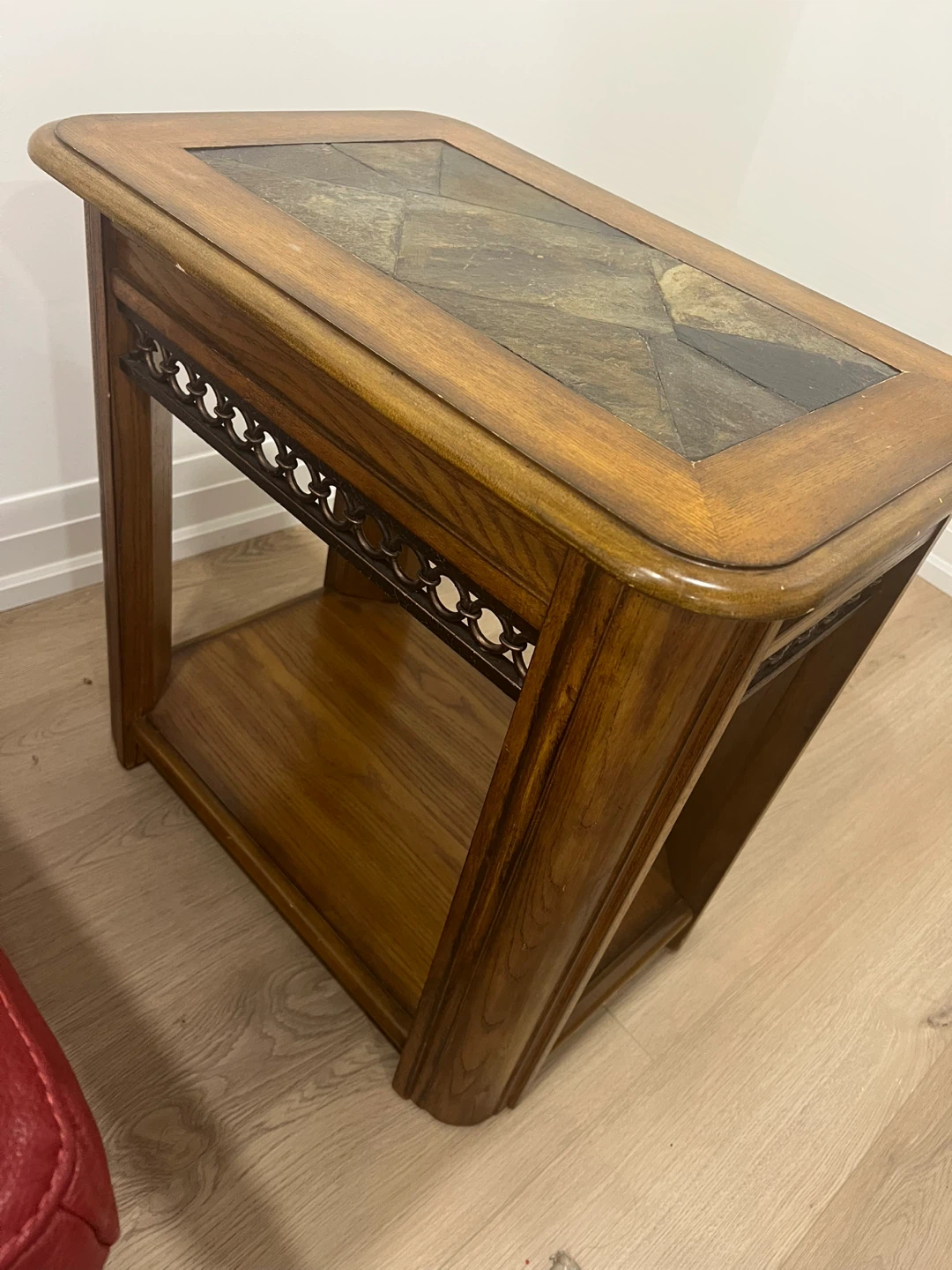 Wooden End Table with Stone Inlay - photo 2