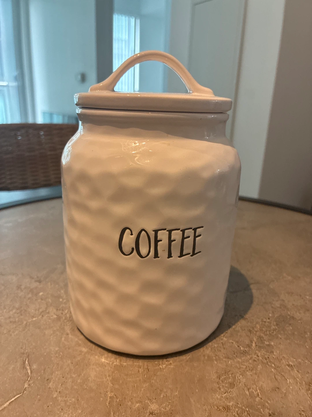 White Ceramic Coffee Canister