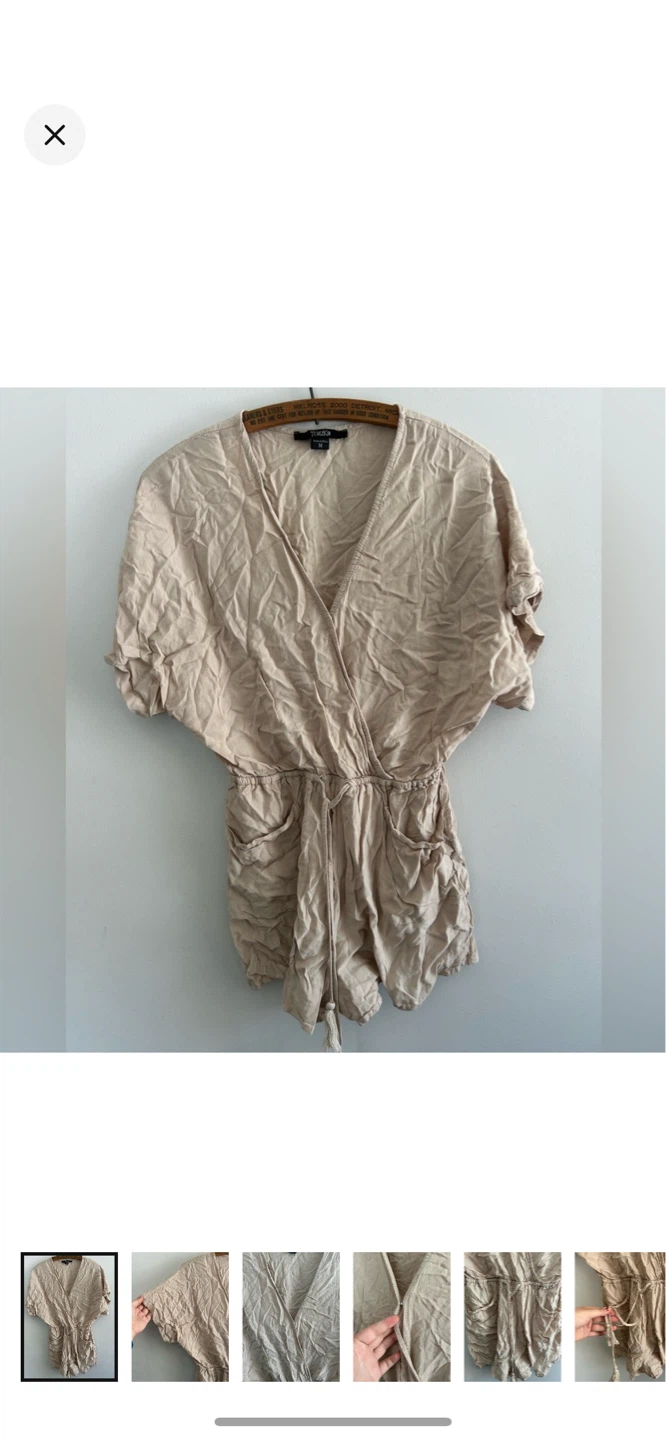 Topshop Beige Wrap Romper