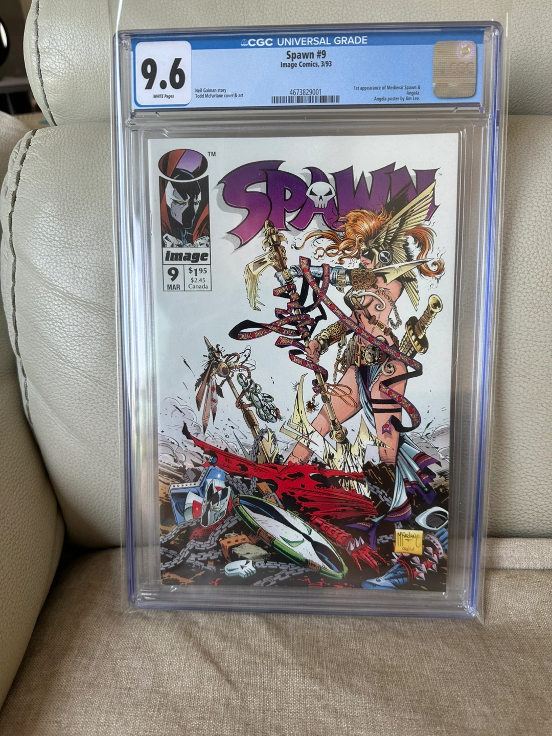 Spawn #9 CGC 9.6/White Pages (1st. appearance of Angela)