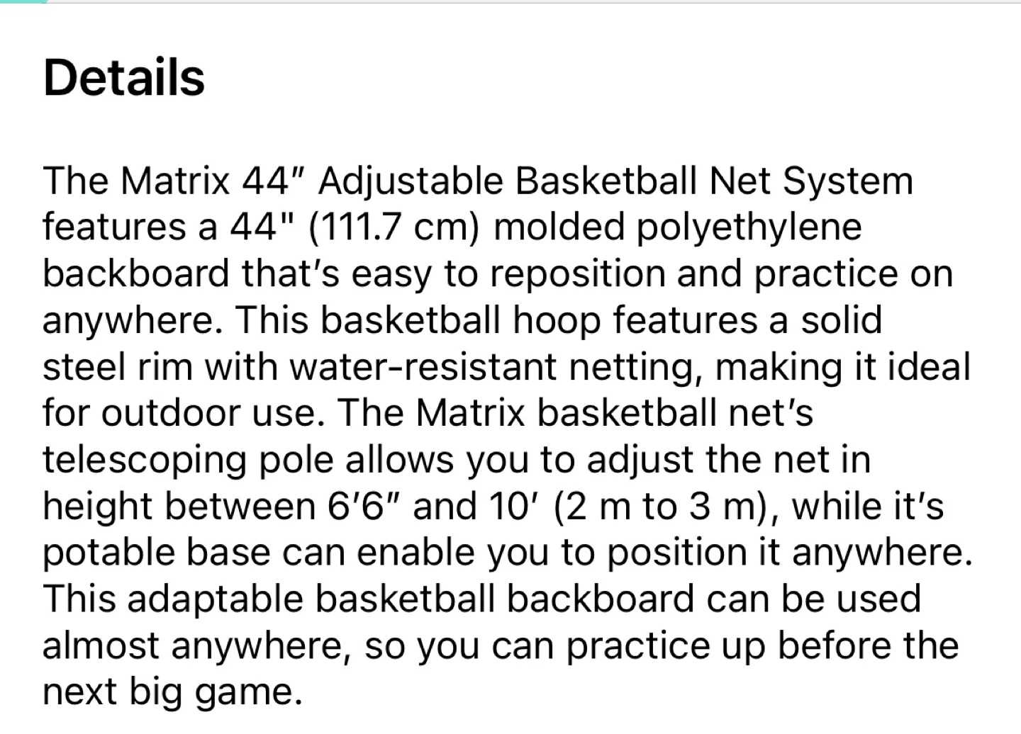 Matrix Adjustable Basketball Net System - photo 2