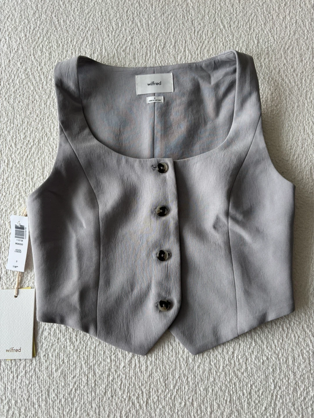 Wilfred Rocco Vest - Size 0 - Light Grey BRAND NEW with Tag