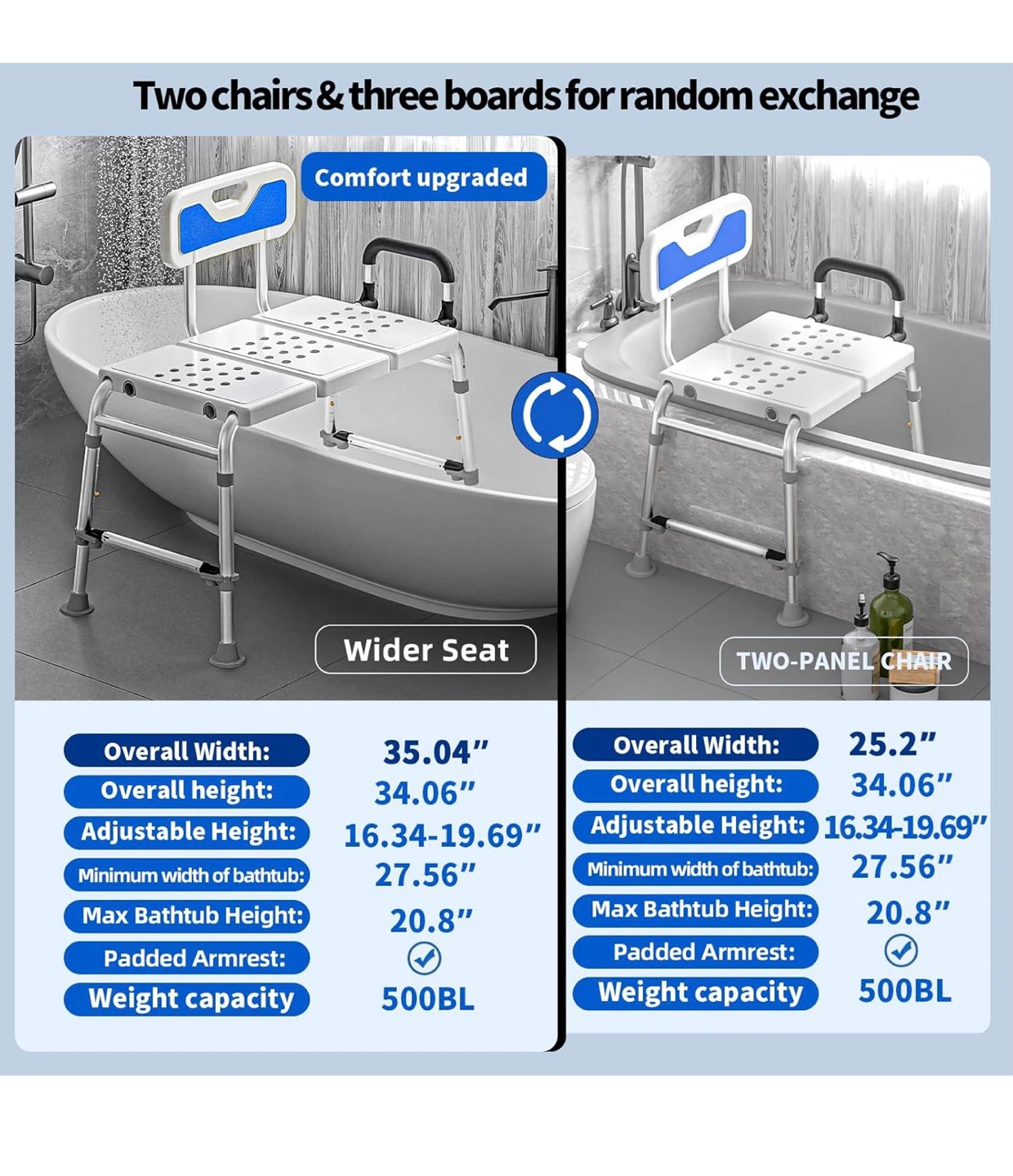 Heavy Duty Bath and Shower Chair with Adjustable Height BT8 - photo 4